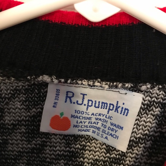 Vintage R.J. Pumpkin HoundsTooth Retro Little Girl Sweater - Picture 5 of 6